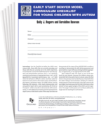 Early Start Denver Model Curriculum Checklist for Young Children with Autism