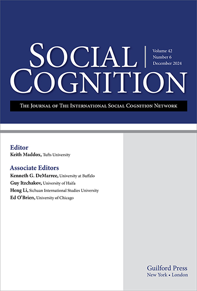 Social Cognition The Official Journal Of The International Social Cognition Network